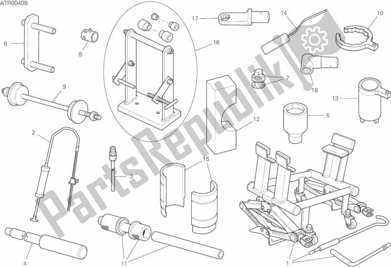 Alle onderdelen voor de 01b - Werkplaatsgereedschap van de Ducati Multistrada 1260 Enduro USA 2019